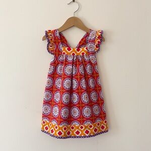 BONNIE JEAN EUC Colorful Bohemian Floral Medallion Flutter Sleeve Dress